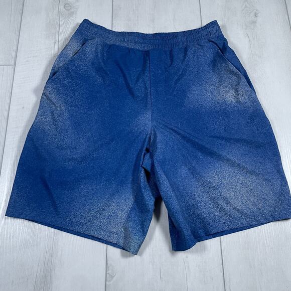 Lululemon Men's Medium Pace Breaker Shorts 9" Blue White Performance Gym Lined - Picture 1 of 10